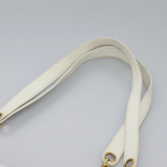 CHANEL Triple Coco Chain Tote Bag Vinyl Leather White Gold CC Auth bs23423 - Picture 7 of 16